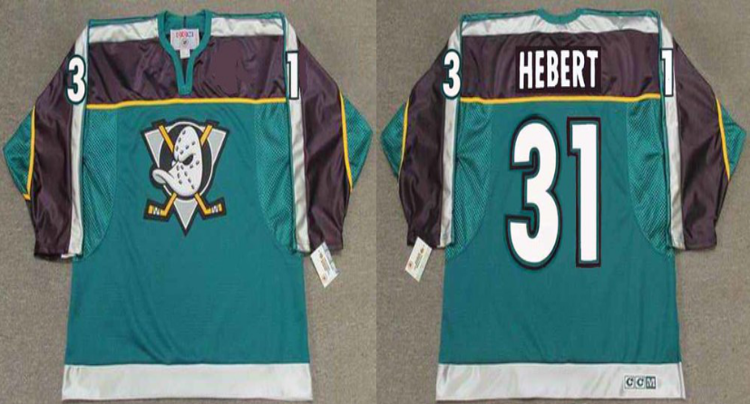 2019 Men Anaheim Ducks 31 Hebert green CCM NHL jerseys